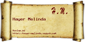 Hayer Melinda névjegykártya
